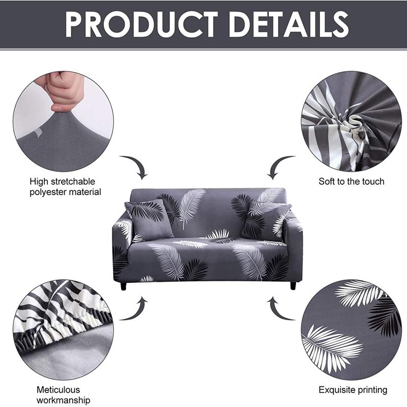Floral Stretch Sofa Cover Couch Cover Slipcovers Armchair Corner Sofa Cover Chaselong Protector for Pets and Kids Fully Wrap