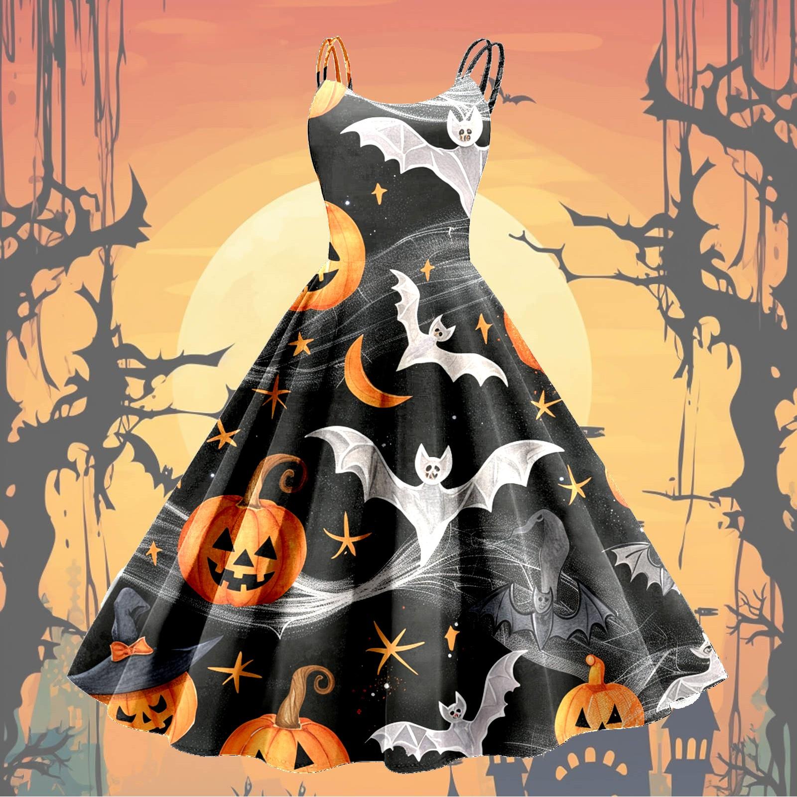 

Женское модное сексуальное коктейльное платье без бретелек с принтом на Хэллоуин в стиле панк, винтажное платье. M чёрный