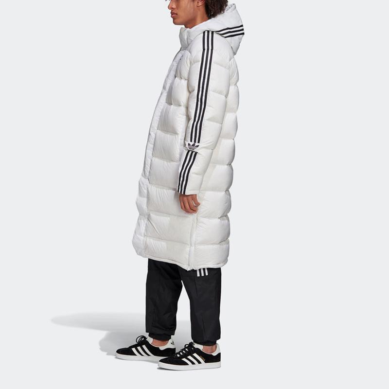 Adidas Originals Trefoil Long Down Jacket With Hood Men Outerwear White FL0008