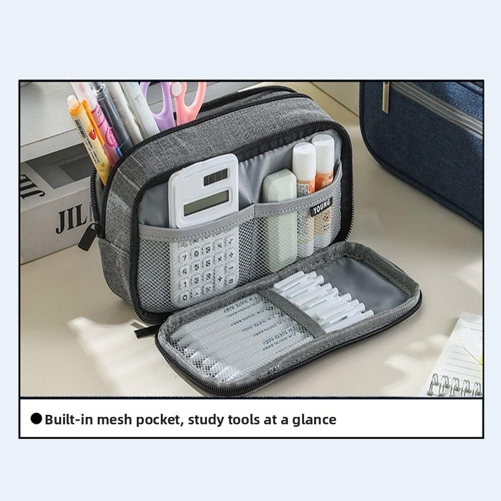 Portable Stationery Organizer 3 Layers Pen Organizer Pouch Gift Pencil Case Back To School