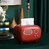 Retro Radio Model Tissue Box Desktop Paper Holder Napkin Case Organizer Ornament Home Decoration Durable Living Room Table Tissue Paper Storage Box
