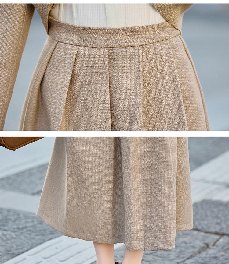 Chic Spring 2025 Small Fragrant Style Suit: Single-Breasted Jacket and Semi-Skirt Dress Set (Y2510)