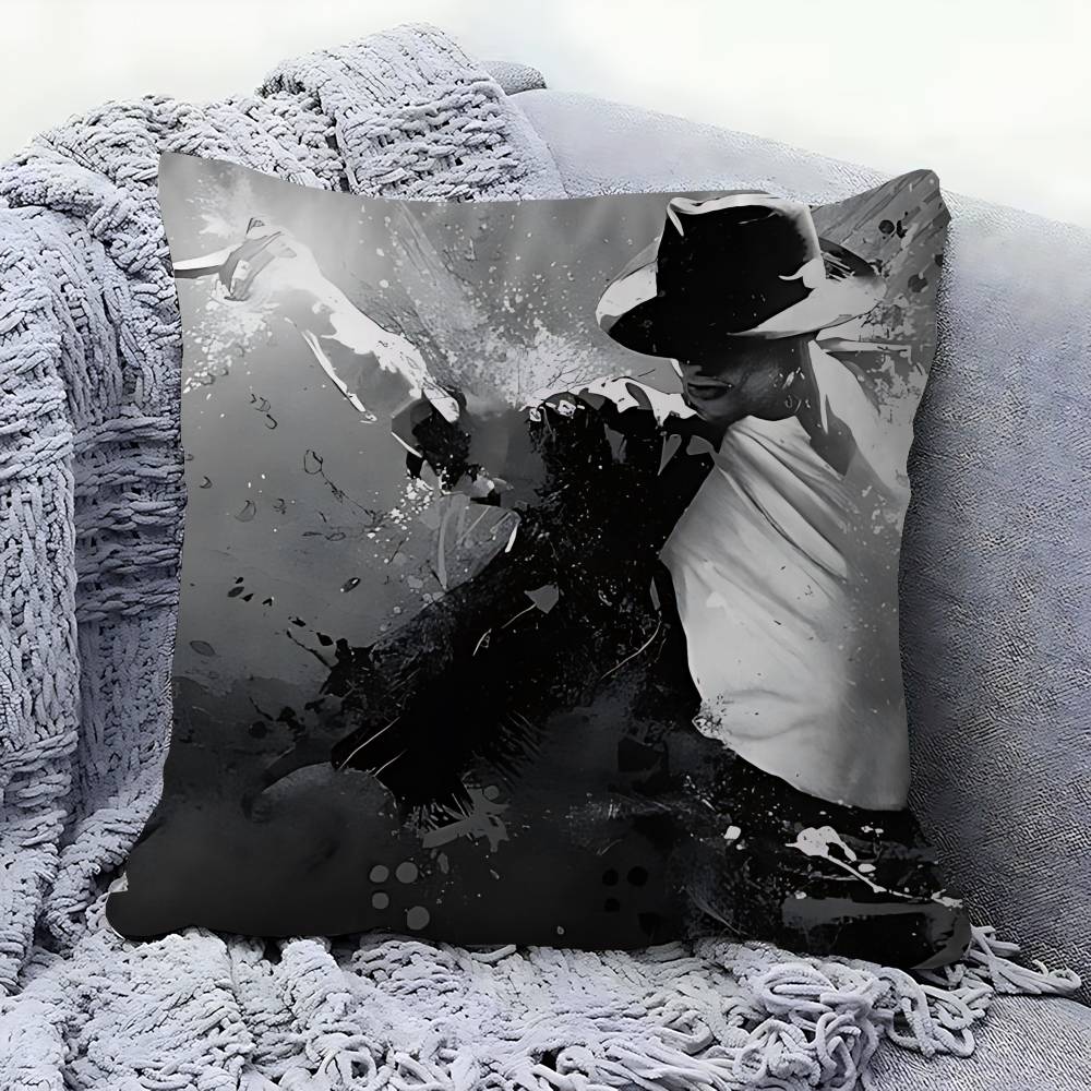 M-Michael Jackson Office Cushion Pillowcase Car Cushion Cover45X45CM Lumbar Pillowcase Sofa Pillowcover
