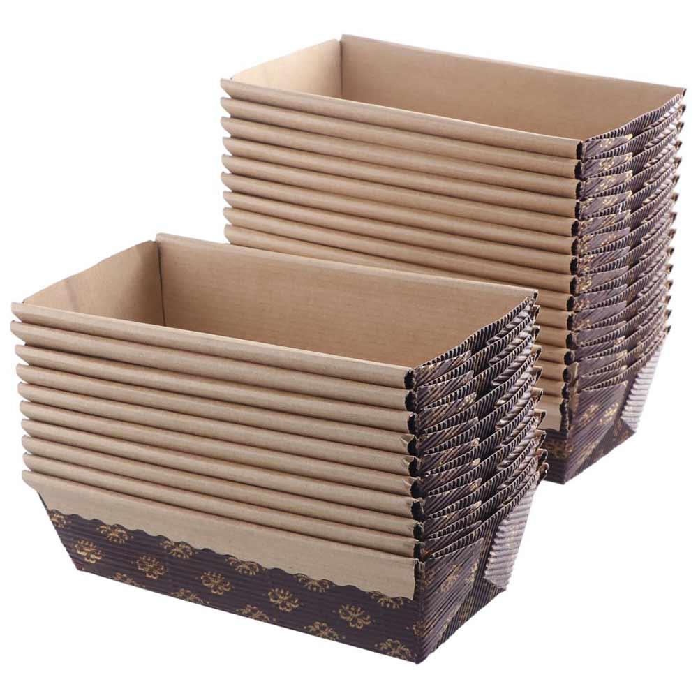25 Pièces Mariage Rectangle Jetable Papier Kraft Moules à Pain Plateau à Pain Doublure à Gâteau Boîte à Toast
