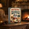 Dog Lover Christmas Gifts Husky Advent Calendar with 24 Foodie Acrylic Ornaments, 2D Flat Hanging Decorations Tree Decoration, Cute Themed Countdown