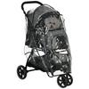 Dog Buggy Pet Stroller, Foldable, Rain Cover, 2 Safety Leashes, 83cm x 55cm x 101cm, Gray + Black
