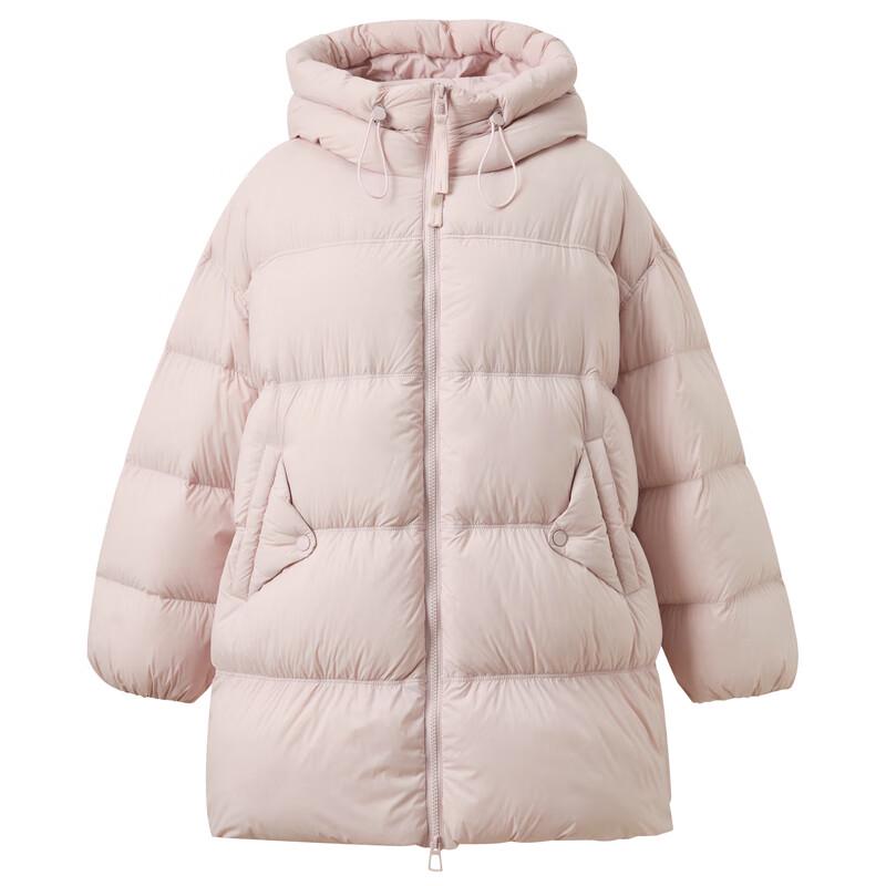 Sancai 2025 Winter Mid-Length Hooded 90% White Duck Down Jacket