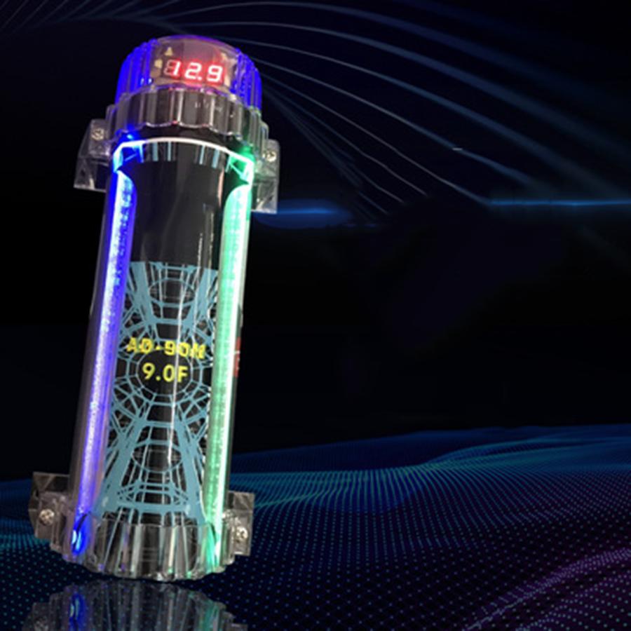 9.0 Farad Capacitor Car Audio Digital Voltage Power Subwoofer Modified W/LED US