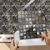 10Pcs 10 X10cm DIY  Mosaic Marble Wall Stickers Imitation Brick Bedroom Decoration Waterproof Self Adhesive Tile Wallpaper Kitchen Cupboard Decor