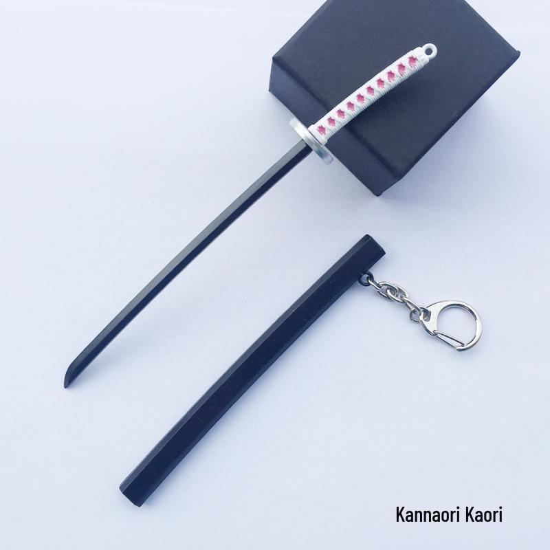 Demon Slayer Nichirin Sword Keychain: Tanjiro, Giyu, Shinobu Alloy Model with Sheath, 17cm