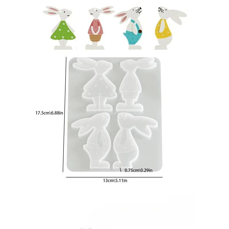 3D Easter Bunny Ornament Silicone Mold Diy Egg Mushroom Shapes Pendant Mould Cute Rabbit Resin Plaster Casting Molds Home Decor
