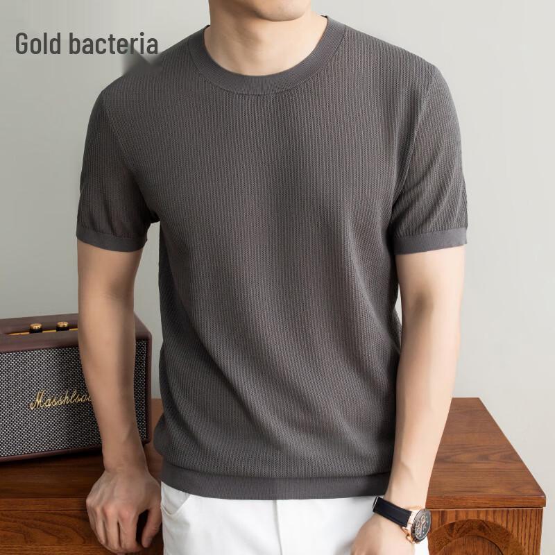 JINJU Men's Silk Blend Short Sleeve T-Shirt