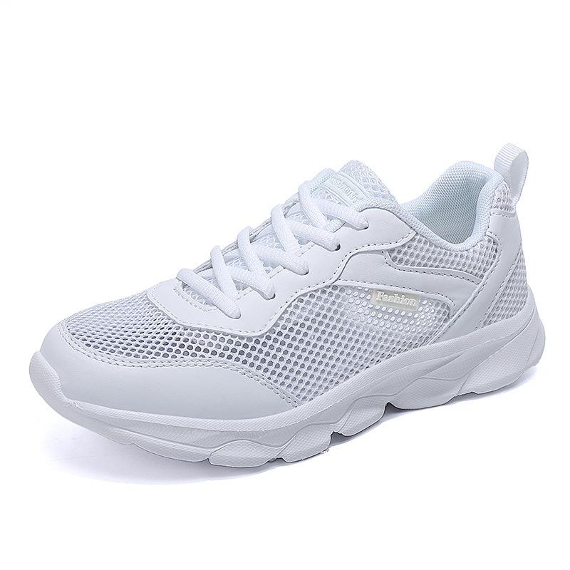 New Summer Sports Shoes Large Net Hollow Women's Casual Shoes Korean Lace-Up Versatile Women's Shoes Comfortable And Breathable
