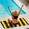 Yellow Brown Stripe Beach Towel 2D Oversized Quick Dry Sand Free Towel for Beach Pool Swimming Travel Soft Absorbent Towel Gift