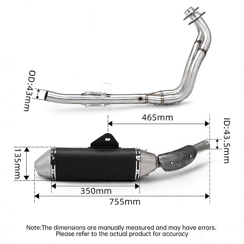 Modified Exhaust Tailpipe for T700, T700S, T148 Motorcycles