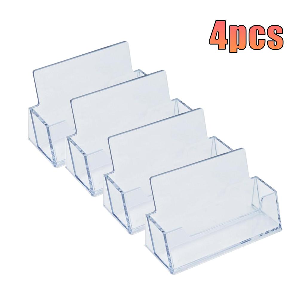 1/2/3/4/5/pcs Business Card Case Desktop Office Business Card Holders Display Stands Plastic Transparent Shelf Box Storage New