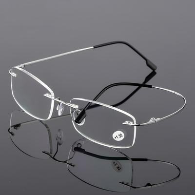 Ultralight TR90 Memory Titanium Rimless Reading Glasses  Women Presbyopic Eyeglasses