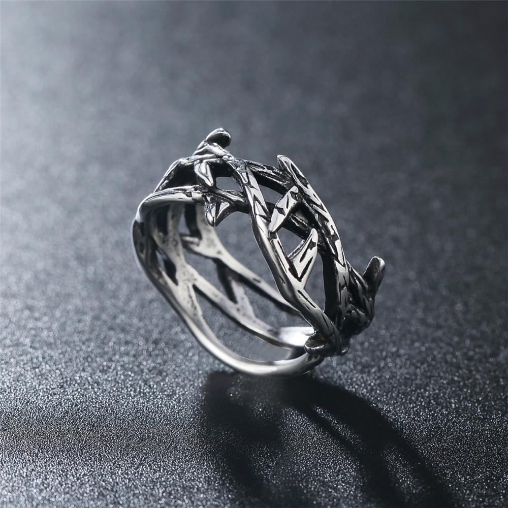 2026 European and American Jewelry Personalized Retro Jesus Thorns Crown Jewelry Accessories Ring