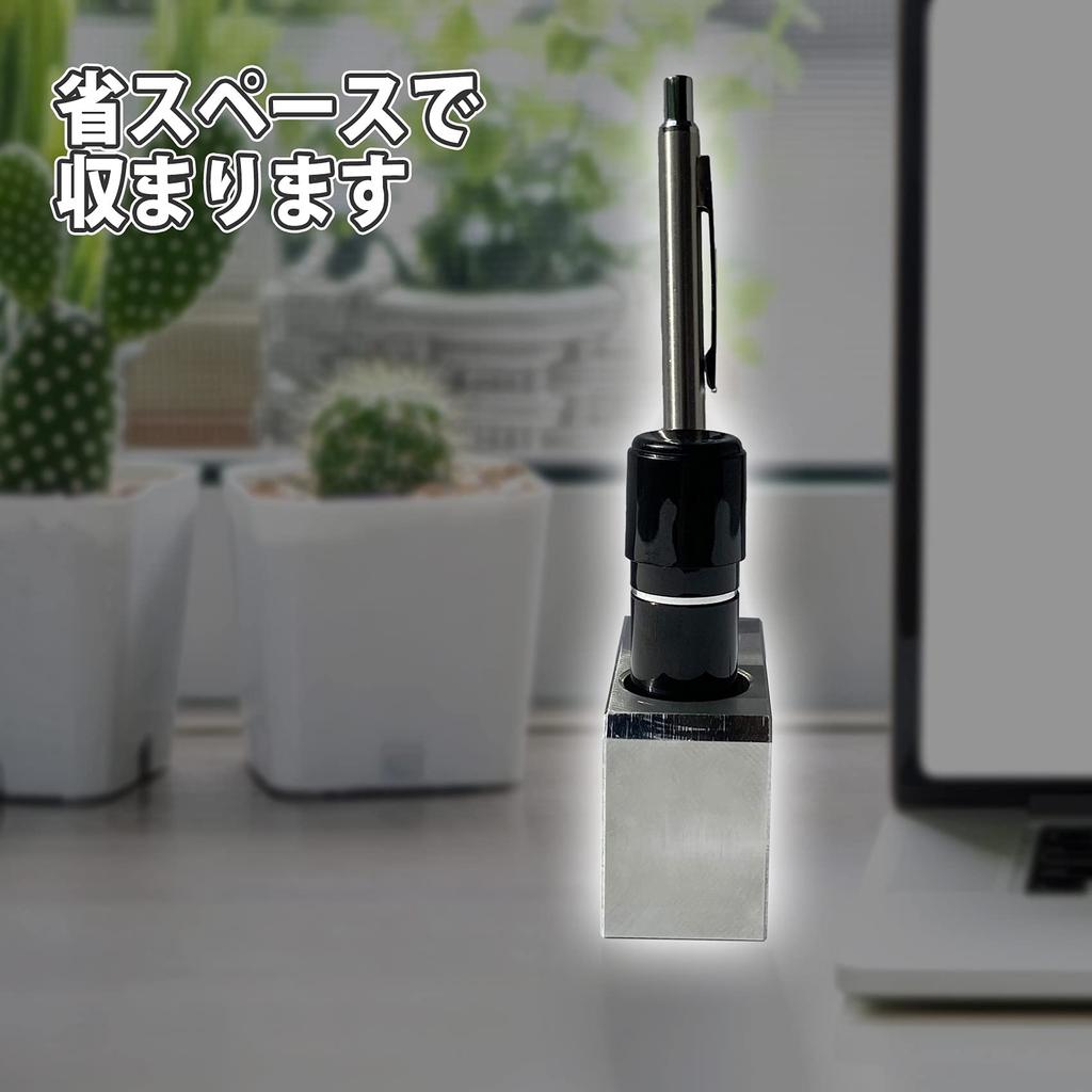 METALIST Metal Seal Stand, Pen Holder, Stylish Design, Rust-Resistant, Shiny Metal, Beautiful Seal Holder, Pen Holder, Made In Japan