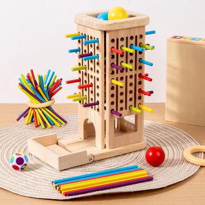 3-in-1 Holzstäbchenspiel: Farberkennung & Denkfähigkeiten für die frühe Bildung