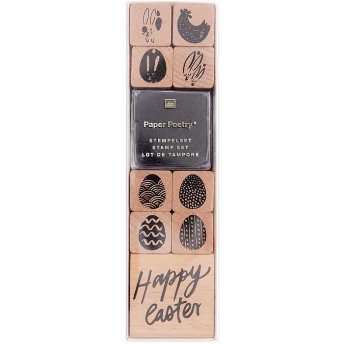 Set de sellos de madera 'Rico Design - Paper Poetry' Feliz Pascua