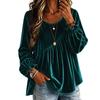 Women's Color Bell Sleeve Top with Round Neck and Long Sleeve
