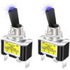 1 Pair Of 12v/30a Led  Toggle  Switch With Led Light Spst Rocker Type Design Convenient On Off Car