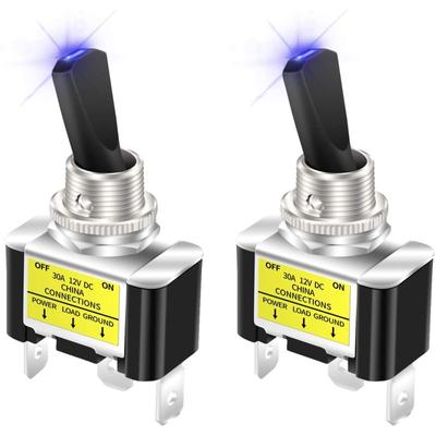 1 Paar 12 V/30 A LED-Kippschalter mit LED-Licht, SPST-Wippschalter-Design, praktisches Ein-Aus-Auto