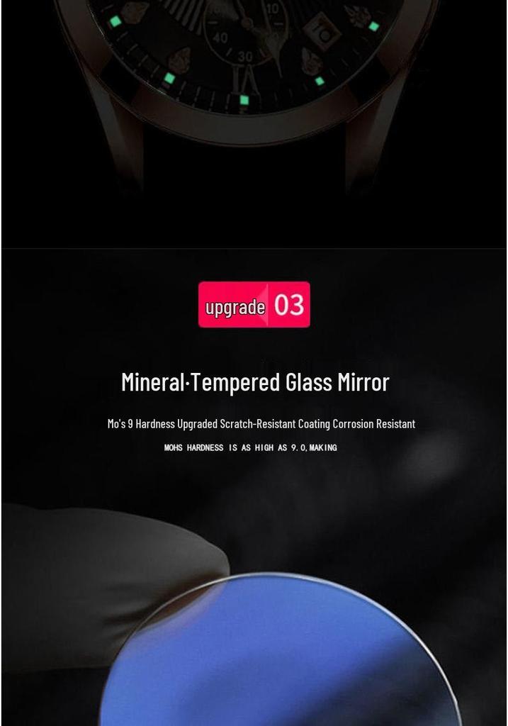 WOVE Trendy Men's Quartz Multifunctional Luminous Steel Band Wristwatch