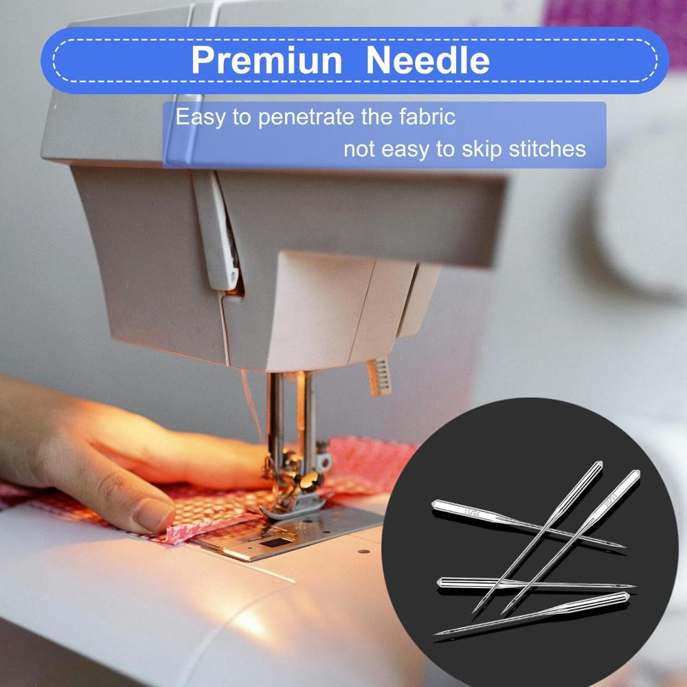 50/100Pcs Universal Sewing Machine Needles for Singer | Durable Metal 5 Sizes (65/9-110/18) All Fabrics, Smooth Stitching