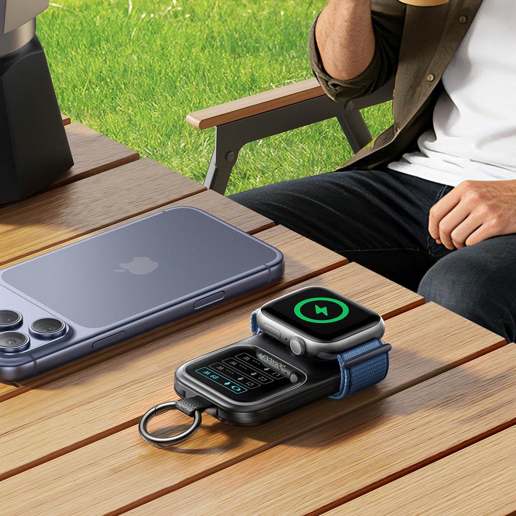5000mAh Powerbank mit 5W Wireless Charging für Uhren - Schwarz