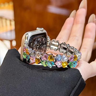 Heart & Clover Watch Band for Apple Watch Series SE/11/10/9/8/7/6 and Huawei GT5, Xiaomi 89Pro