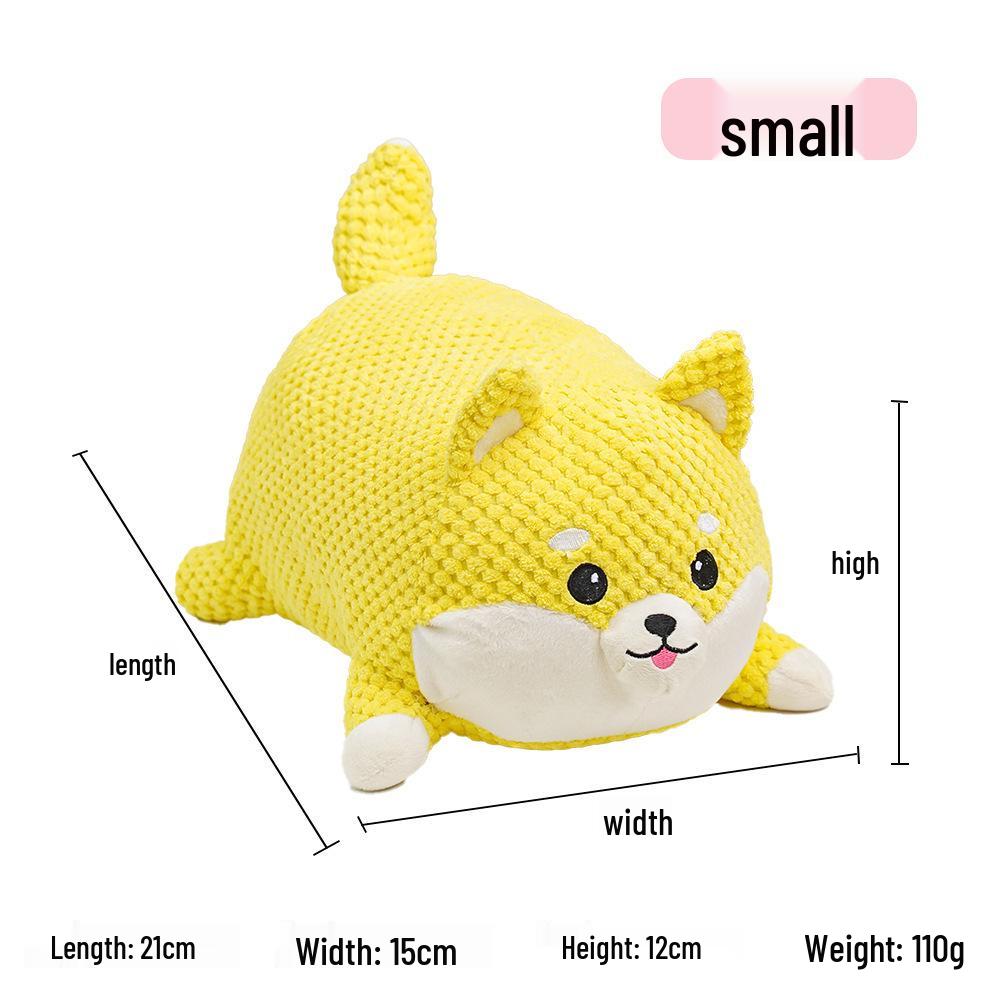 Peluche Bulldog Francese con Palla Squeaky e Giocattolo con Corda per Gatti e Gattini - Resistente al Morso, Design Cartoon Frutta