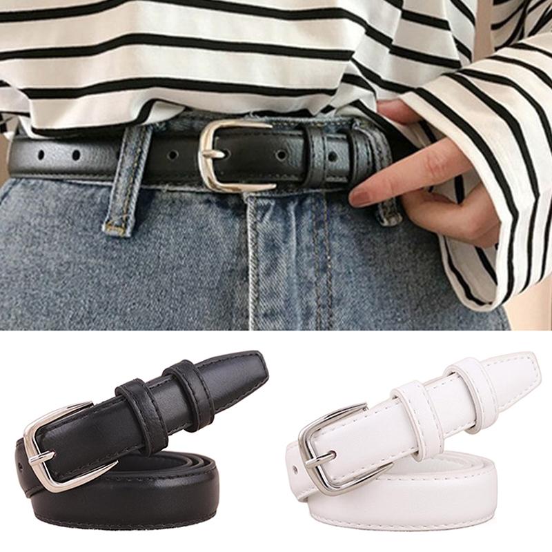 1Pc Women's Fashion PU Leather Metal Buckle Belt Girls Dress Jean Pants Waistband Belts For Lady High Quality Ladies Dress Belt