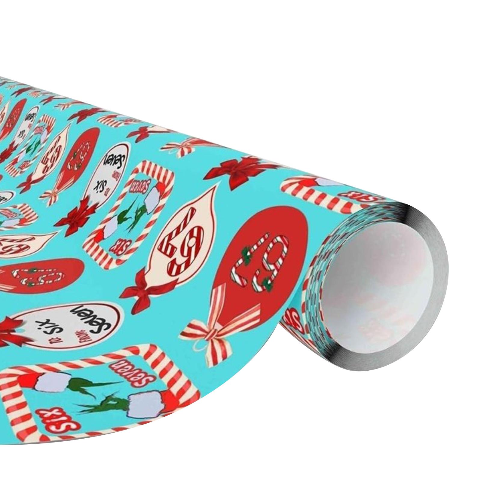 

Christmas Gift Wrapping Paper Roll Holiday Decorative Packaging Material One Size
