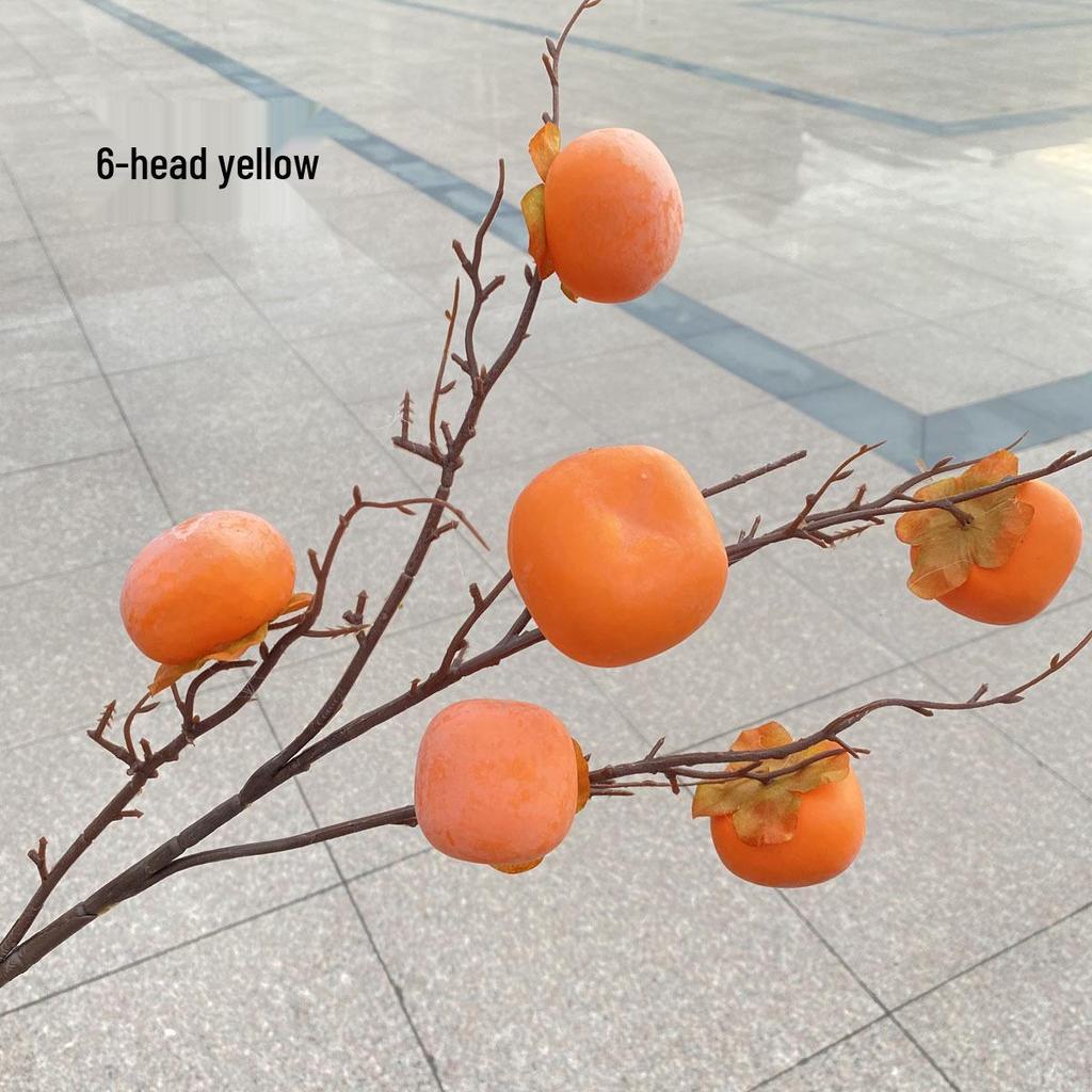 9-Head Faux Persimmon Berry Foam Home Decor Ornaments