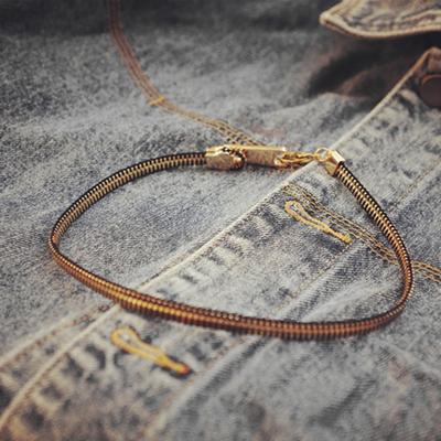 Modischer Choker Reißverschluss Halskette Hip-hop Punk Ziehbarer Reißverschluss Pullover Kette Trendiger Titanstahl Schlüsselbein Halskette Unisex