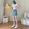 American Hot Girl Denim Skirt for Women In Summer New High-waisted Slim Small A-line Pleated Skirt