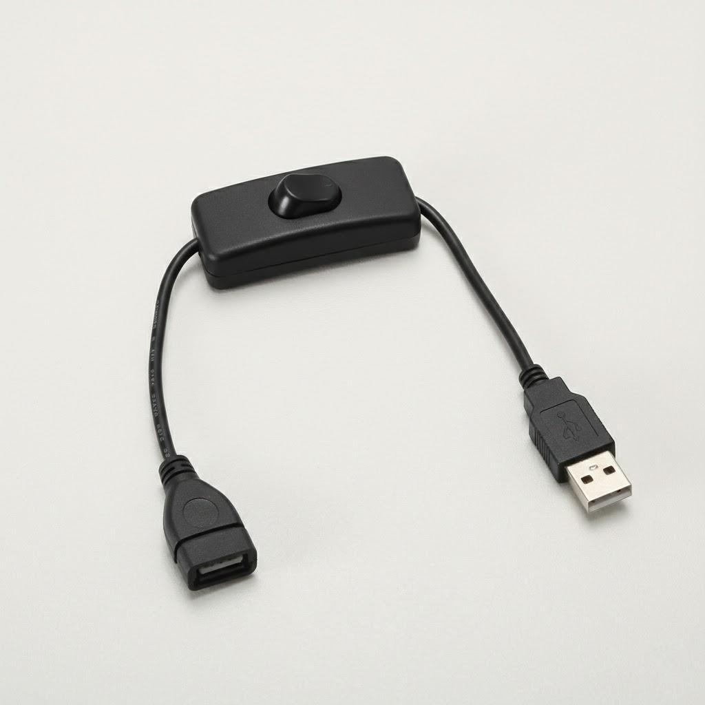 

USB-удлинитель 28 см с выключателем, совместимый для светодиодных лент, гаджетов, устройств питания, модернизации умного дома чёрный