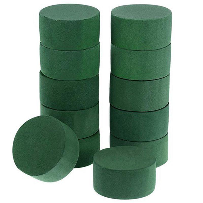 A84E-30Pcs Wedding Aisle DIY Craft Floral Arrangement Water-Absorbing Home Garden Green Flower Foam Fresh-Keeping Round Brick