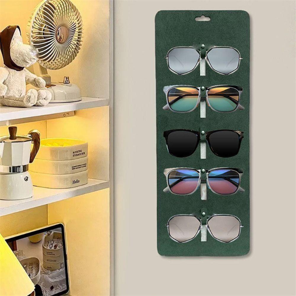 Wall Mounted Sunglasses Storage Bag 5 Slot Hanging Eyewear Holder Eyeglasses Display Rack  Bathroom