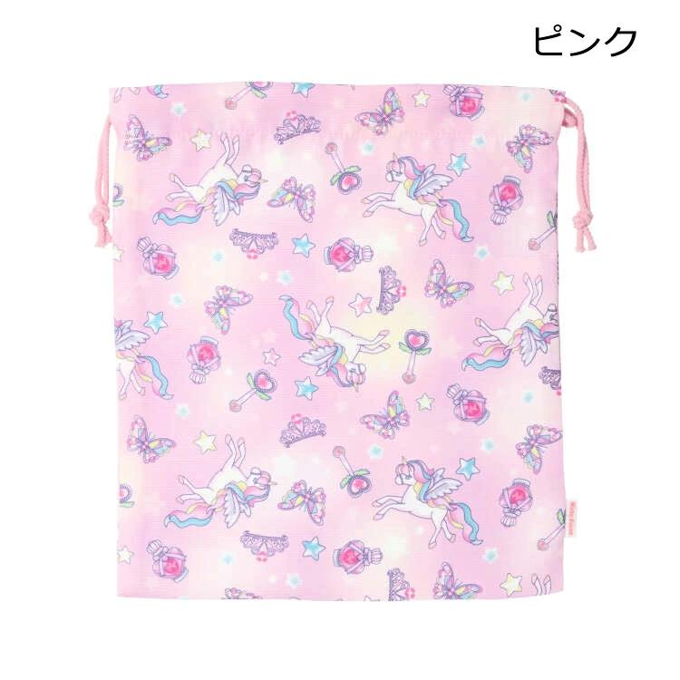 [Children's Clothing] Kids Foret (Kids Foret) Unicorn, Working Car, Dinosaur, Strawberry Pattern Drawstring Bag M B11609