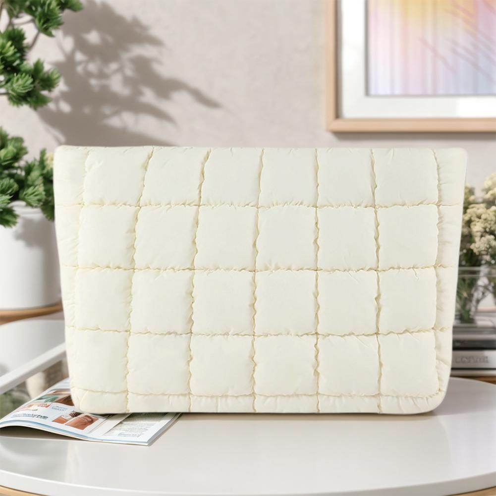 Quilted Travel Makeup Pouch Puffy Makeup Organizer Storage Bag with Zipper Cosmetic Organizer Case for Women and Girls