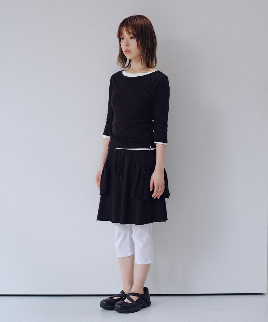 Ohesio Shirring Midi Banding Skirt, Black