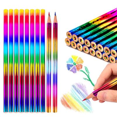 Matite Multicolore Gradiente Arcobaleno - Set Artistico per Bambini a Colpo Singolo Four-Color