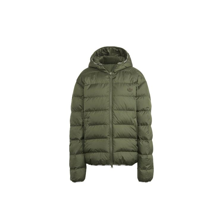 adidas originals Back Large logo Reversible Sports Outdoor Stay Warm Down Jacket Basic Green Men s GE1300 XS