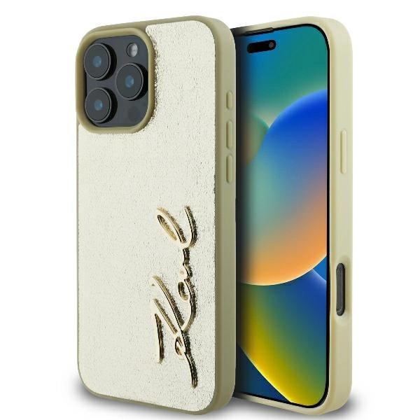 Karl Lagerfeld Klhcp16Lpfmfbkmd Iphone16 Pro 6.3 Złoty/Gold Hardcase Metal Signature