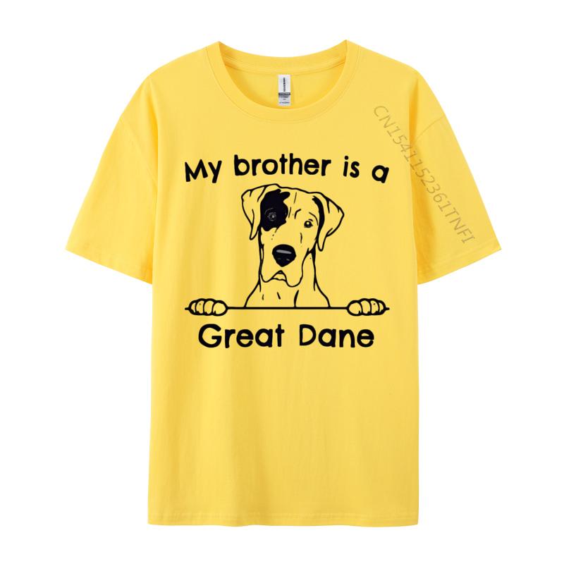 My Brother Is A Great Dane Cute Dog Breed Tshirt Man Vintage T Shirts Brand Clothing Cotton TeeShirt Graphic Shirts
