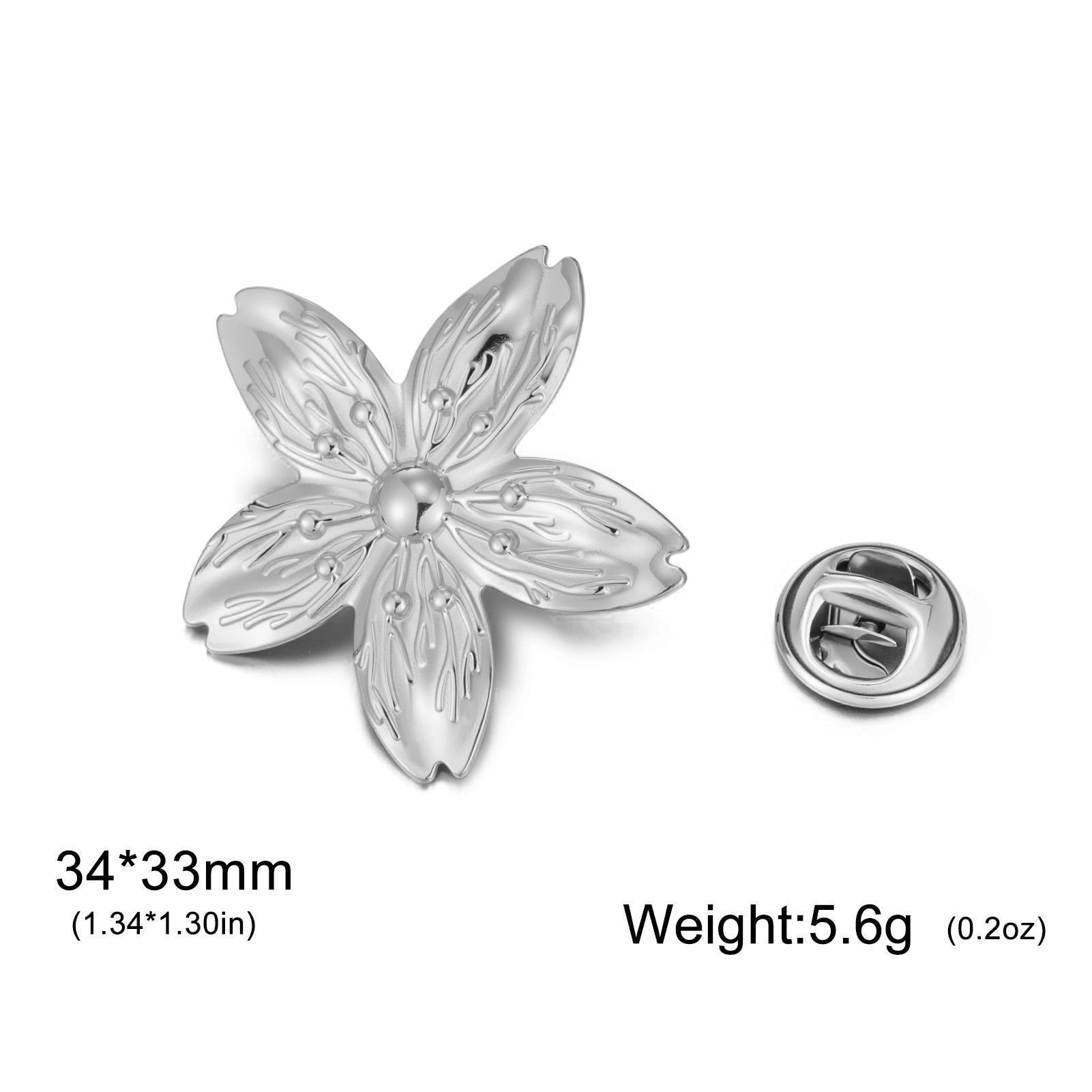 

My Shape Vintage Metal Gold Color Flower Brooches Stainless Steel Nameplate Pin Fashion Backpack Scarf Accessories Jewelry Gifts