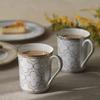 Noritake Mugs (Color-Changing Pair Set) Approx. 395cc, Trefolio Gold and Platinum, Gold and Platinum Bone China, P93656/4945-57